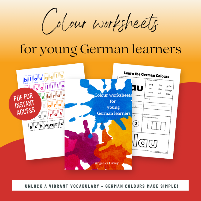 Colour worksheets for young German learners