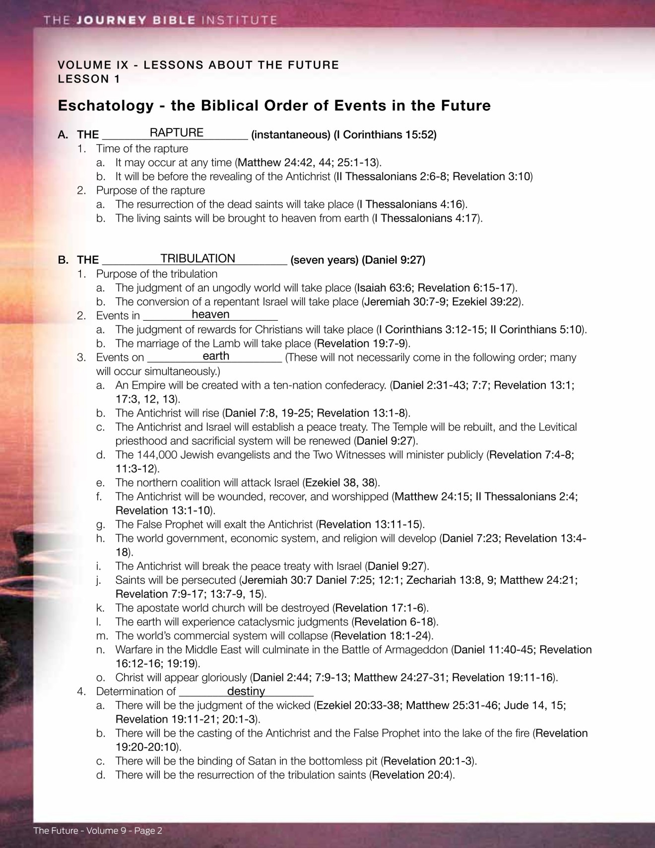 The Journey Bible Institute - 100 Bible Lessons