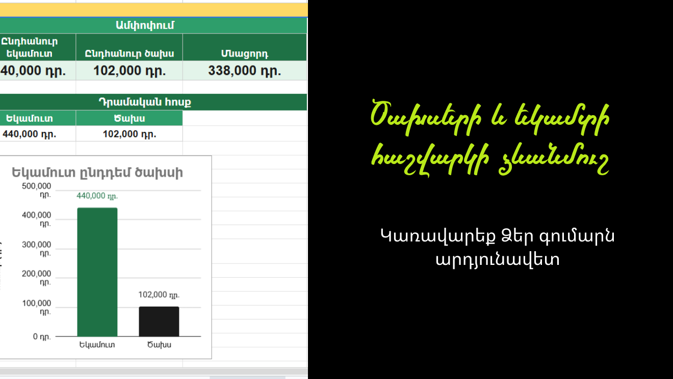 Ծախսերի և եկամտի հաշվարկման ձևանմուշ