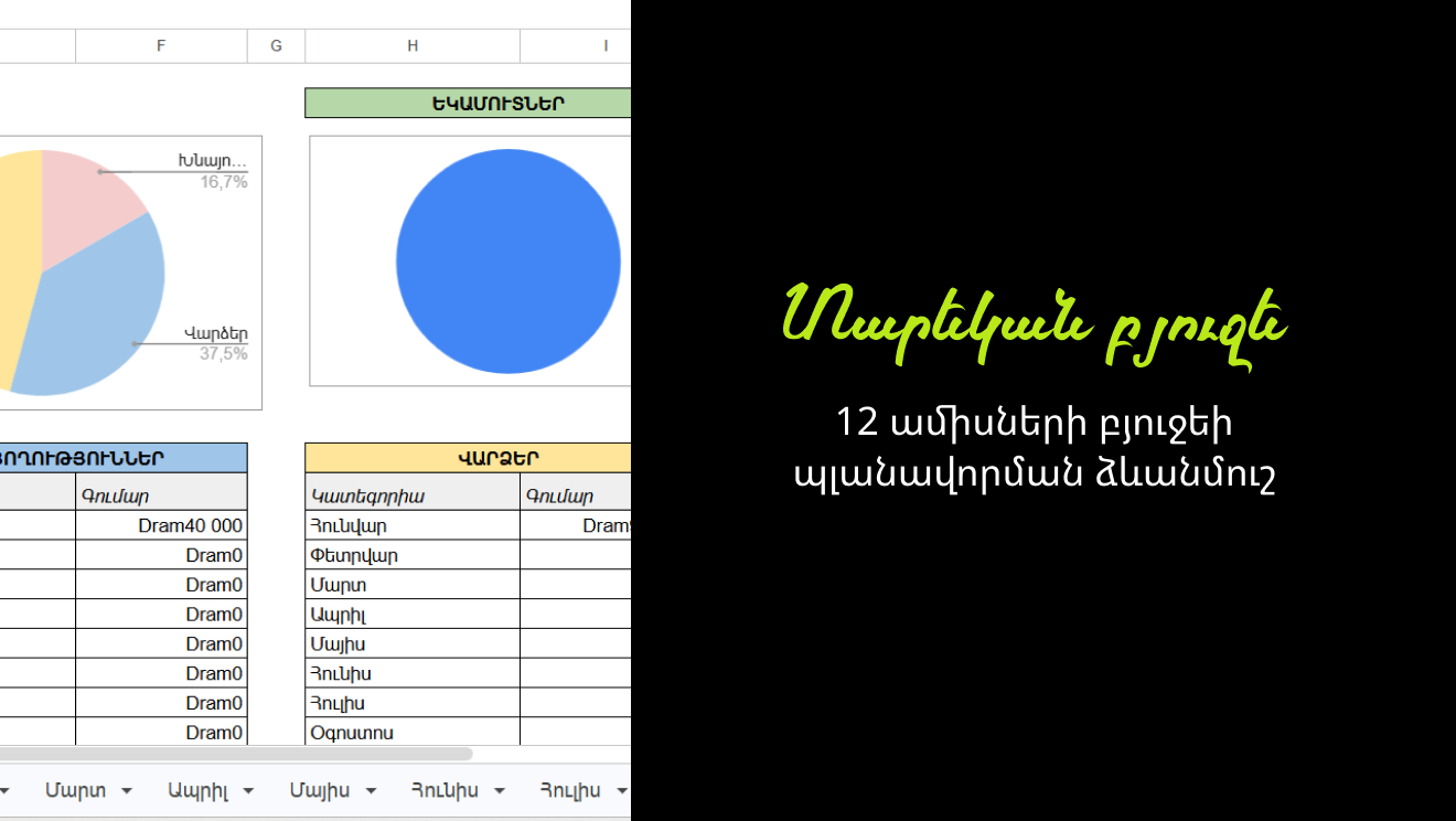 Տարեկան բյուջեի պլանավորման ձևանմուշ