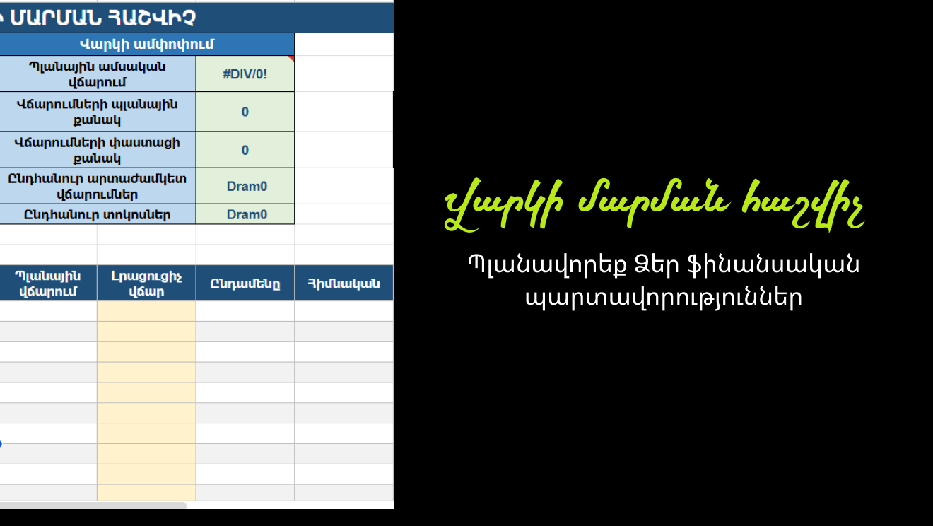Վարկի մարման հաշվիչ