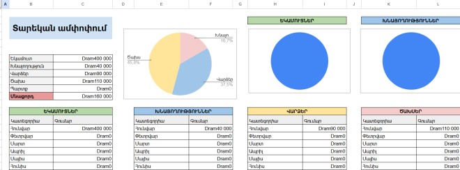 Տարեկան բյուջեի պլանավորման ձևանմուշ
