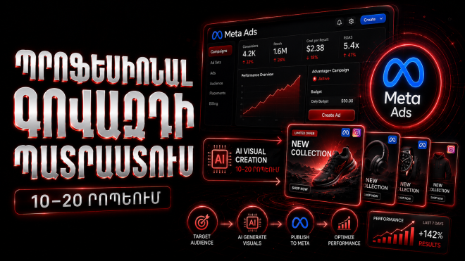 **Պրոֆեսիոնալ գովազդի պատրաստում — 10–20 րոպեում**