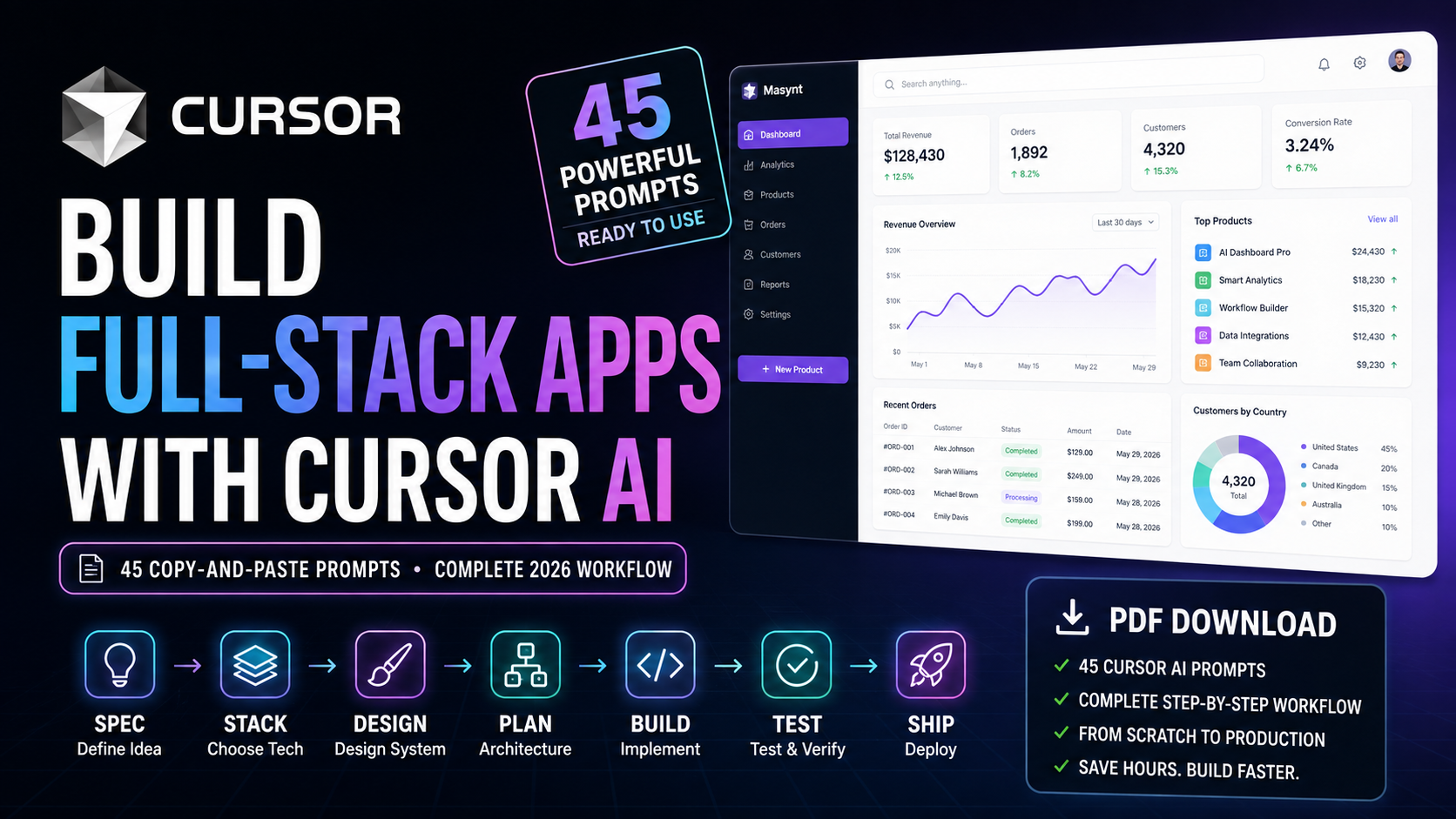 Cursor AI Full-Stack App Prompt Pack 2026