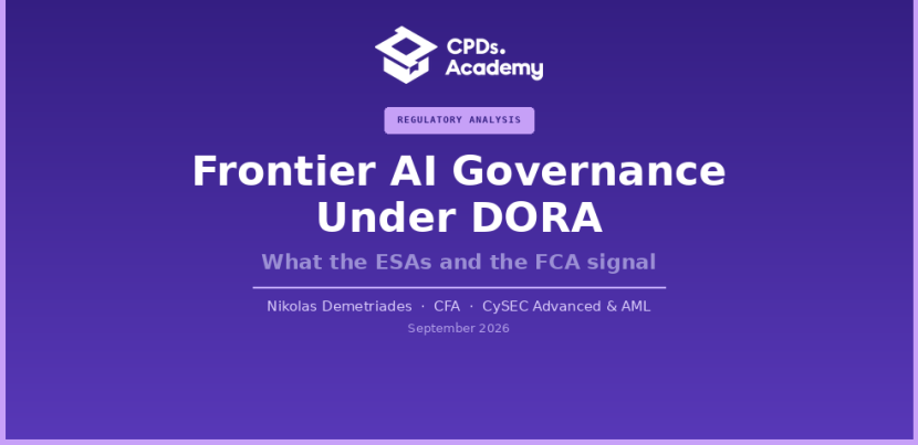 Frontier AI Governance Under DORA: What the ESA Statement and FCA Review Signal for Risk Committees