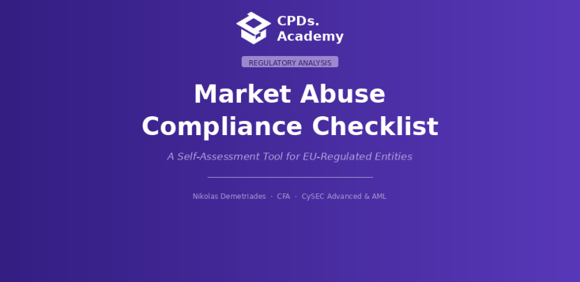 Market Abuse Compliance Checklist: A Self-Assessment Tool for EU-Regulated Firms