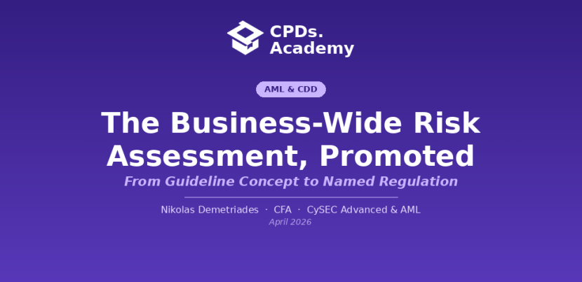 The Business-Wide Risk Assessment, Promoted: From Guideline Concept to Named Regulation