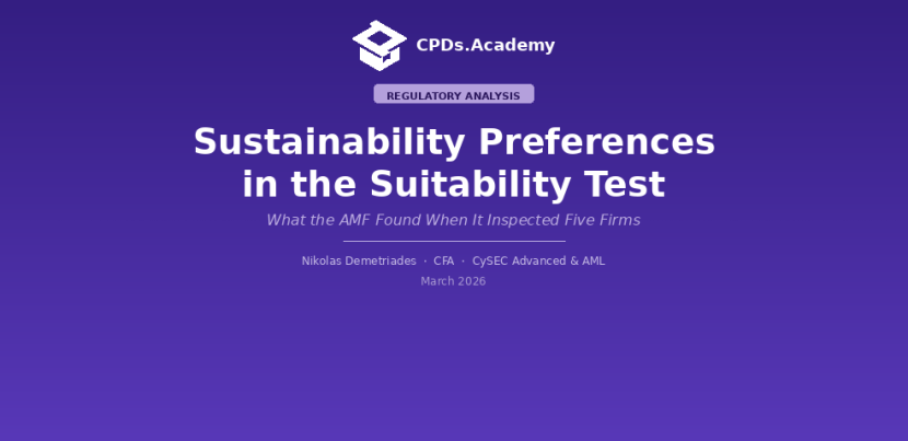 Sustainability Preferences in the Suitability Test: What the AMF Found When It Inspected Five Firms