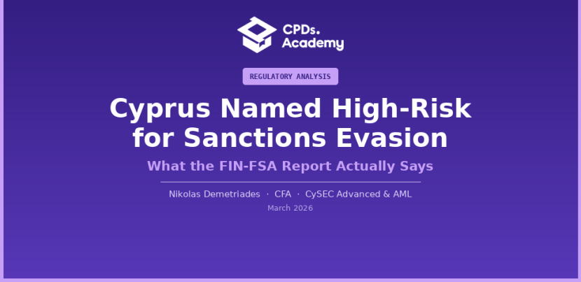 Cyprus Named High-Risk for Sanctions Evasion: What the FIN-FSA Report Actually Says