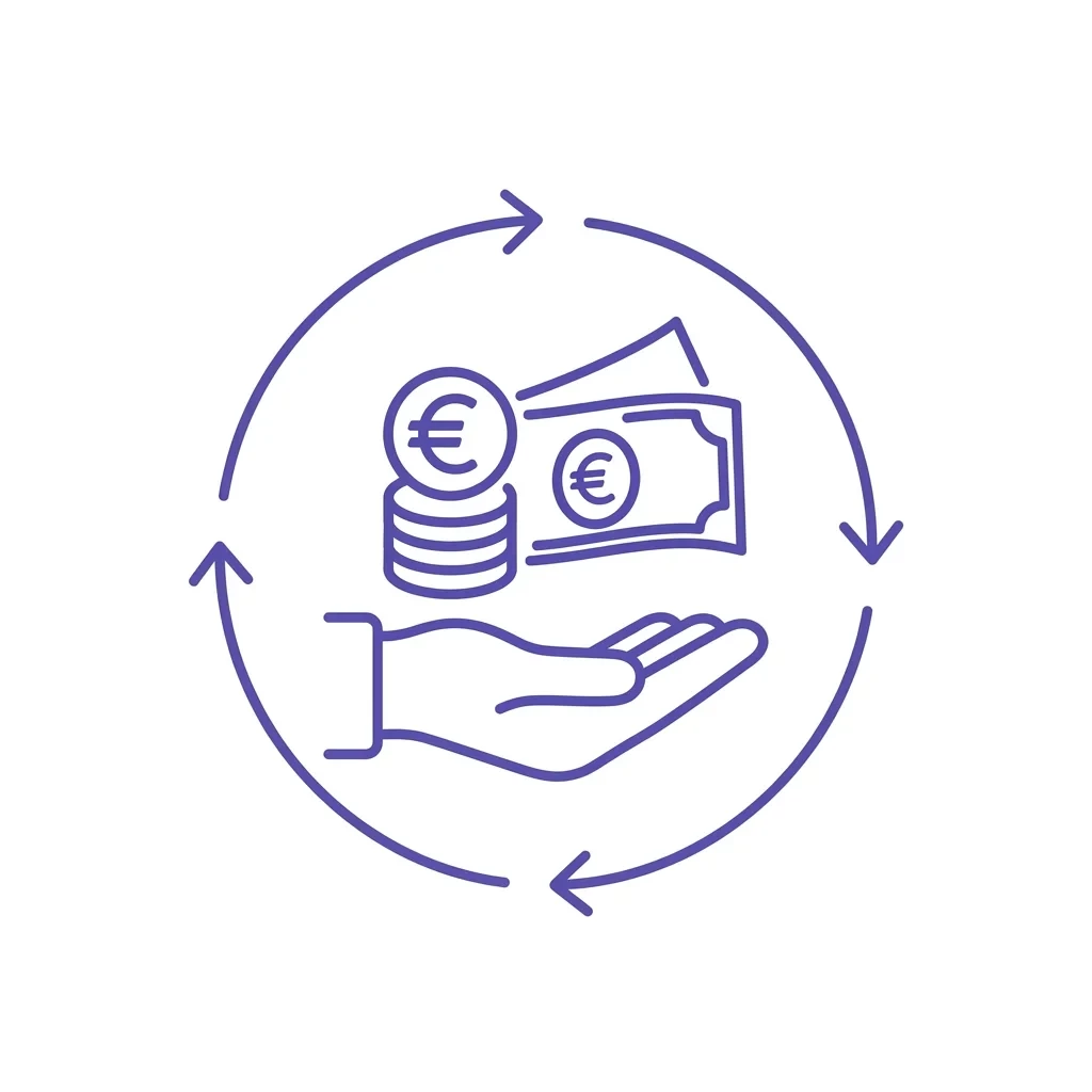 Clock with dollar icon