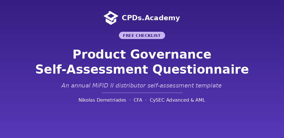Product Governance Self-Assessment Questionnaire