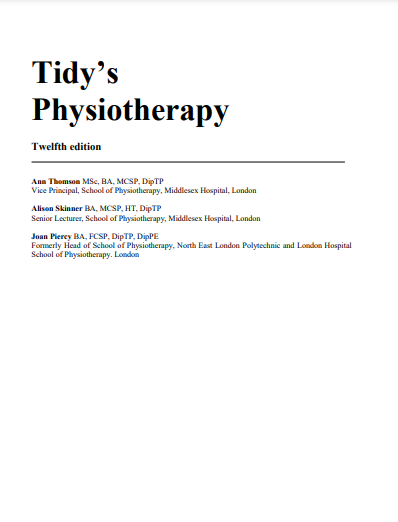 Tidy’s Physiotherapy Twelfth edition PDF free Download