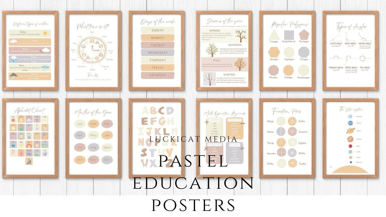 Pastel Educational 20 Poster Pack