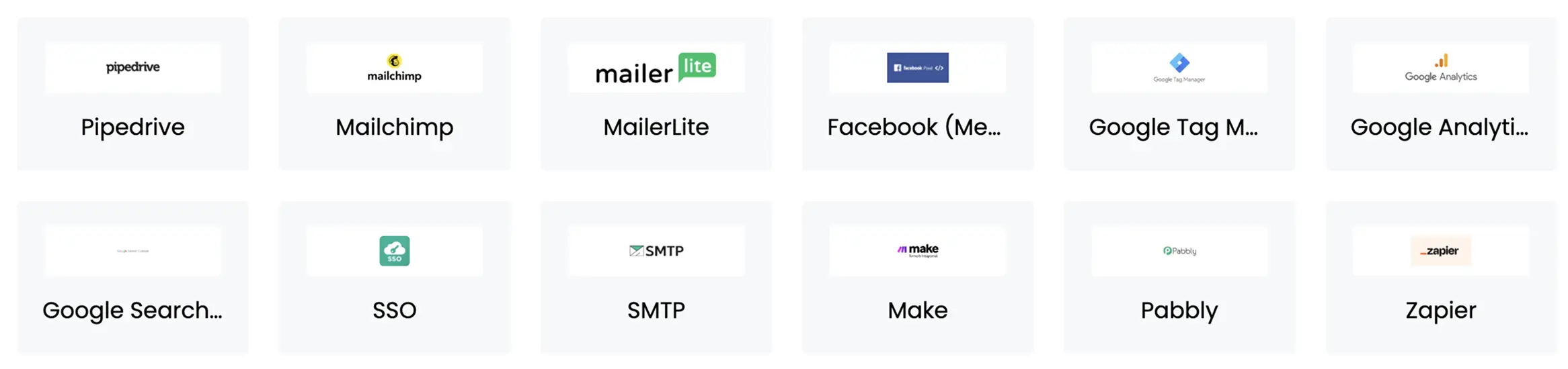 Marketing tools you already use, integrated in one system