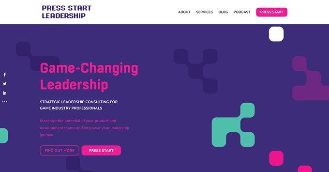 Press Start Leadership landing page