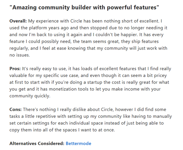 Circle reviews