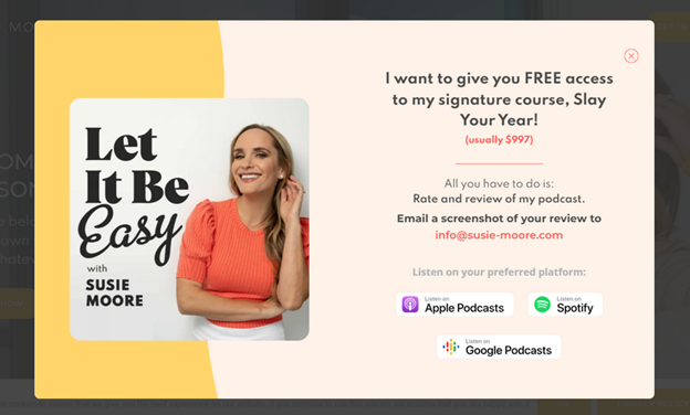 Pop up example